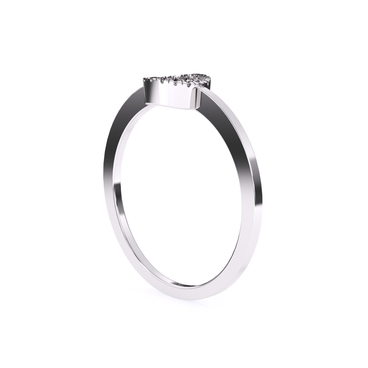 Unique Open Circle Round Diamond Ring